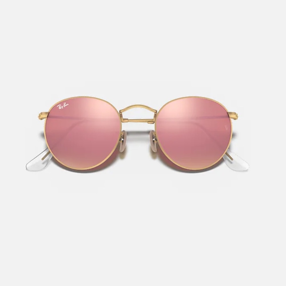 Ray-Ban Round Flash Lenses with Gold Trim With Case!!